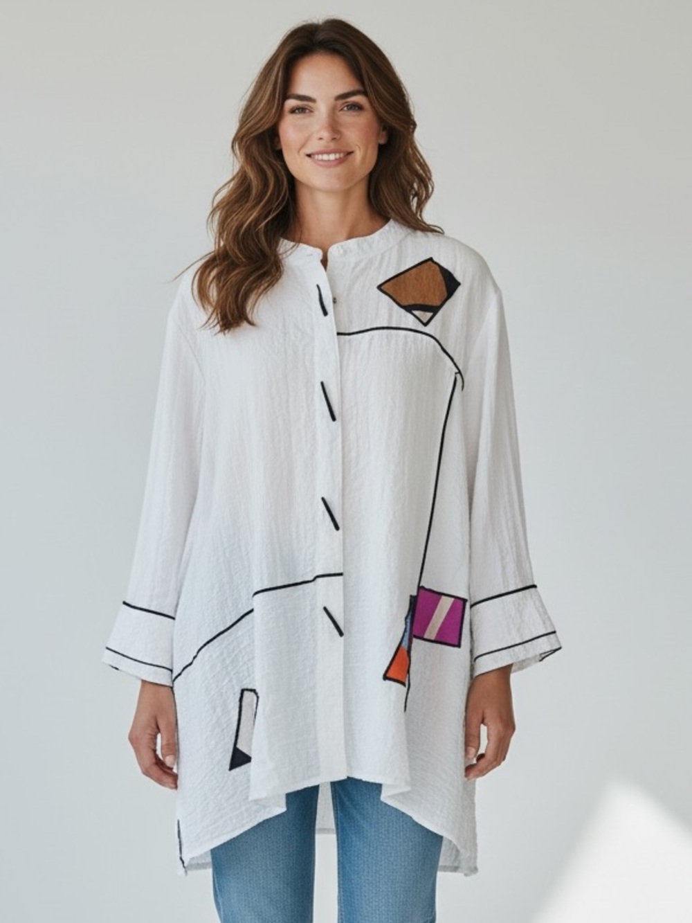 ALI MILES ABSTRACT TUNIC XL. VERY GOOD CONDITION